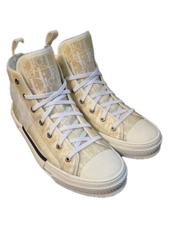 DIOR B23 League High-Top Sneaker White and Cream Dior Canvas EU 42 US Men's Sz 9 - Picture 3 of 15
